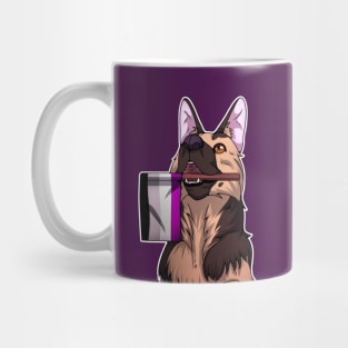 Puppy with Asexual Pride Flag Mug